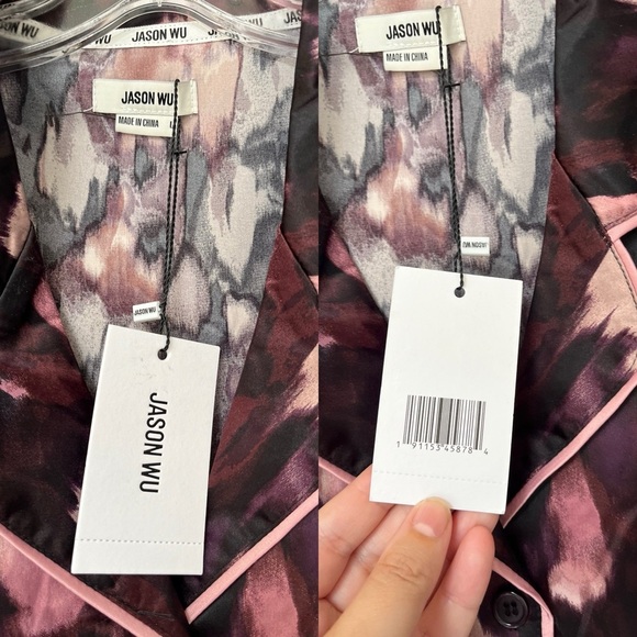 NWT Jason Wu Short Sleeve Pajama Shirt L - Picture 5 of 12